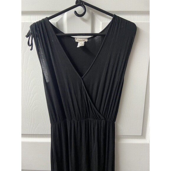 Rolla Coster Vintage Womens Medium Black Knit Faux Wrap Maxi Dress - Picture 3 of 5